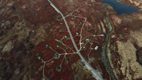 holiday cottages forms a shape of a tree from above