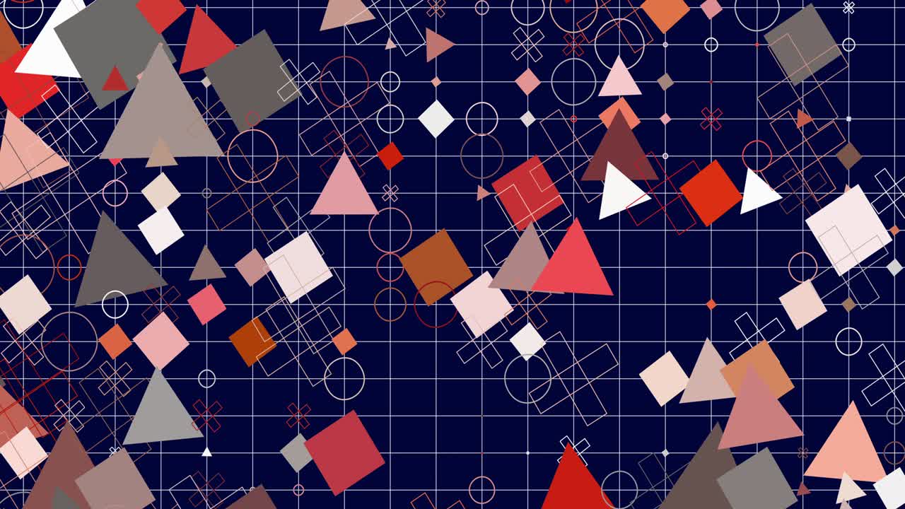 무작위로 움직이는 기하학적 모양의 배경