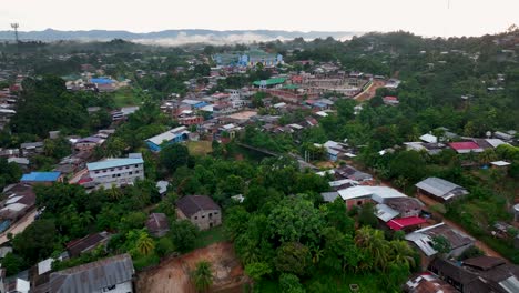 contamana, ucayali province, peru' - small town city on the amazon river jungle rainforest isolated