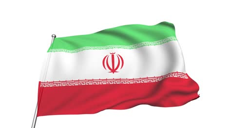 flag of iran in the wind (alpha channel, semi-transparent, loopable)