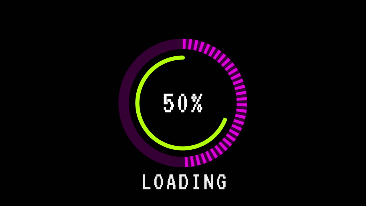 Animated Digital Loading Progress Bar with Percentage Counter