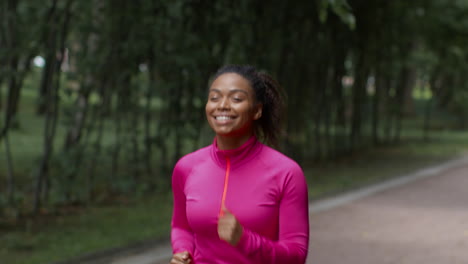 woman running in a park