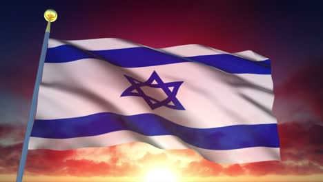 4k highly detailed flag of israel loopable