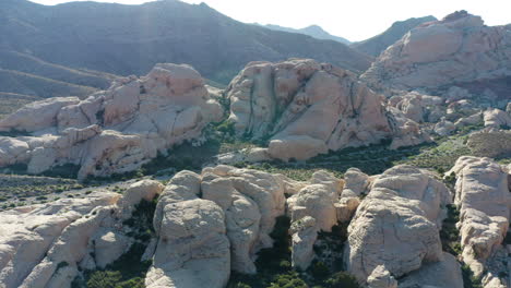 pan shoot of white rock made of layered petrified sandstone in the arizona desert