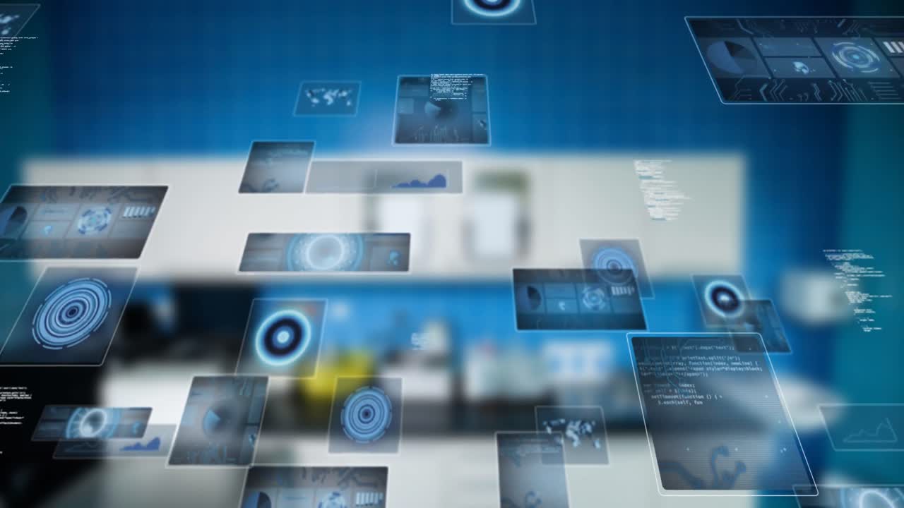 스크린을 통해 과학 데이터 처리의 애니메이션