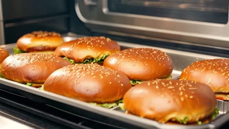 burgers with sesame buns
