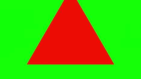 green background and multiple moving triangles, zoom in and out repeatedly