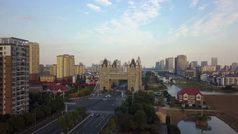 london tower bridge replica built in suzhou canal city in china