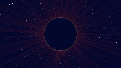 motion neon circle with red lines and dots
