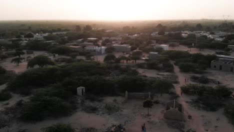 rural village in sindh. aerial flying over