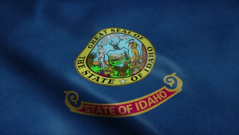 state flag of idaho waving in the wind. seamless loop with highly detailed fabric texture