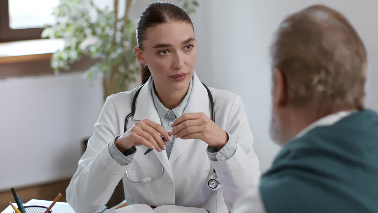 el médico discutiendo con el paciente