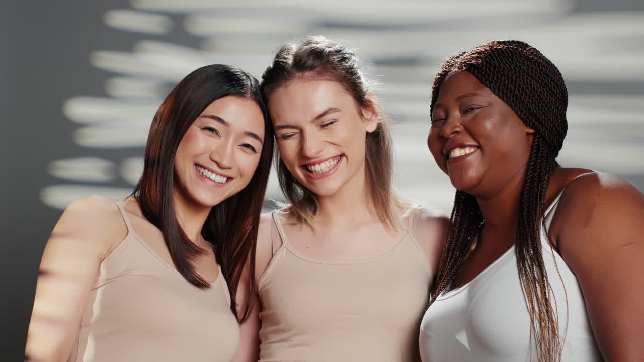 Diverse Group of Women Smiling and Laughing Together