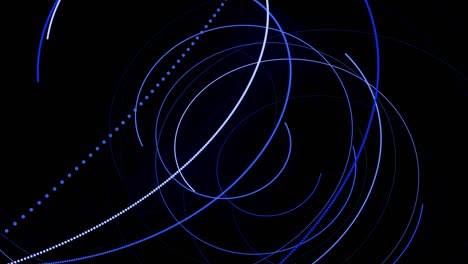 diseño de movimiento bg de partículas de flujo que dan forma a líneas, hélices y estructuras abstractas. líneas azules girando en espiral vuelan a lo largo de la trayectoria giratoria. 3d render elegante fondo abstracto creativo en 4k.