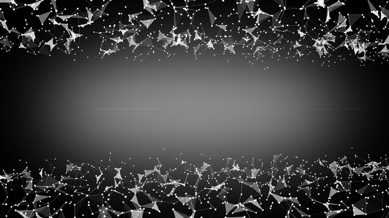 3d рендеринг абстрактной поверхности, сделанной из соединенных треугольных форм с глубиной поля вращения на черном.