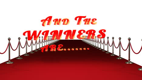 red carpet with text and the winners are