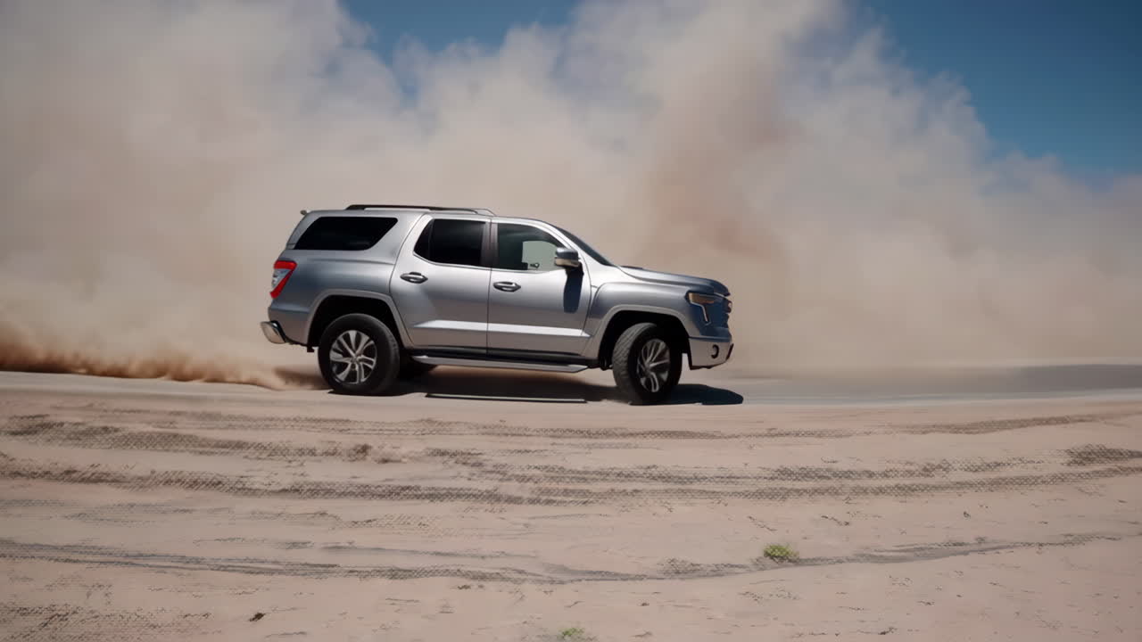 Dusty Road Trip on a Desert Highway