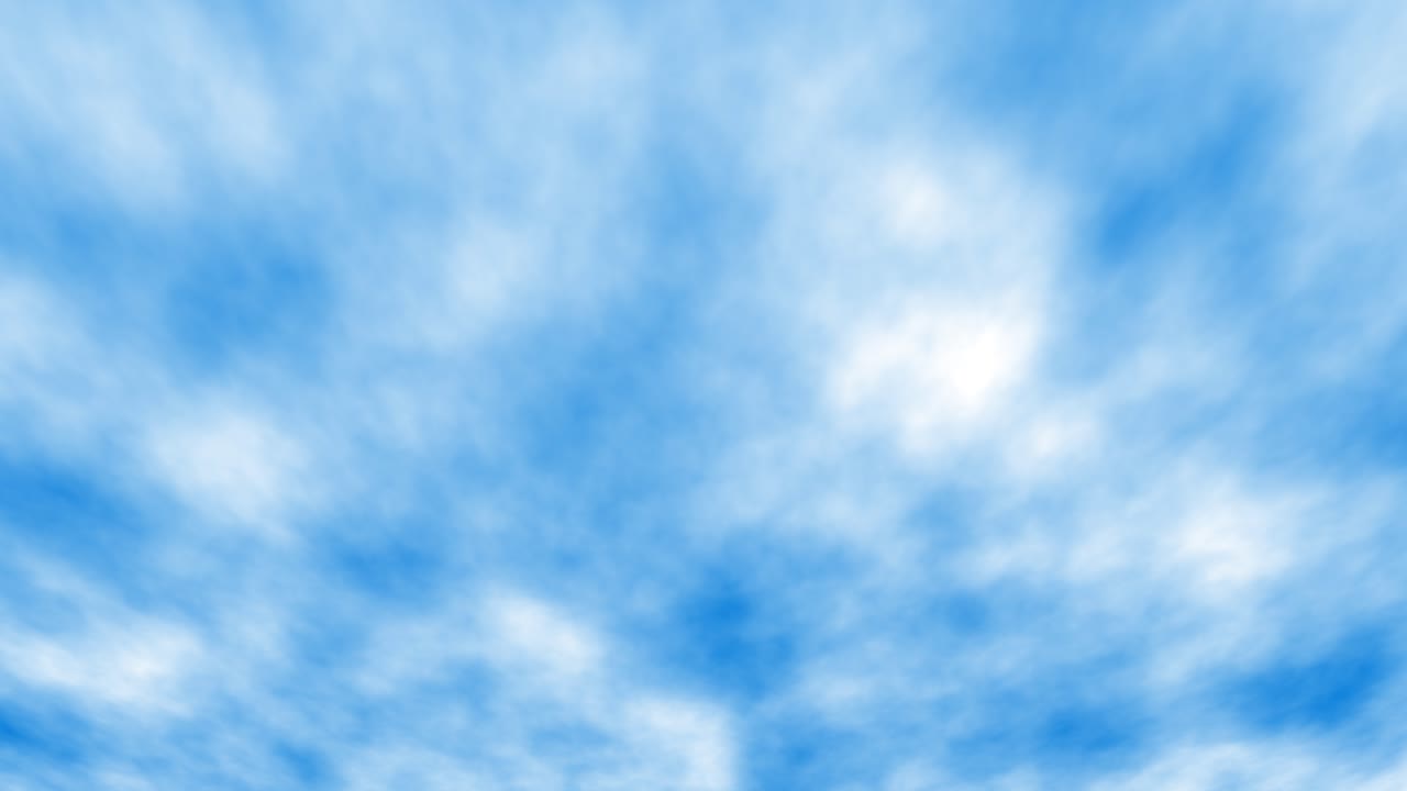 animación de nubes que se mueven rápidamente en el cielo azul