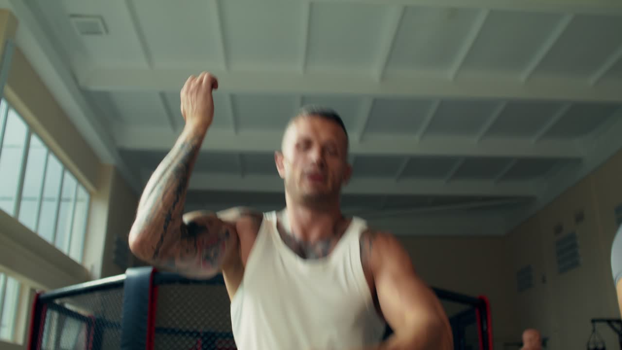 Man exercising in a gym