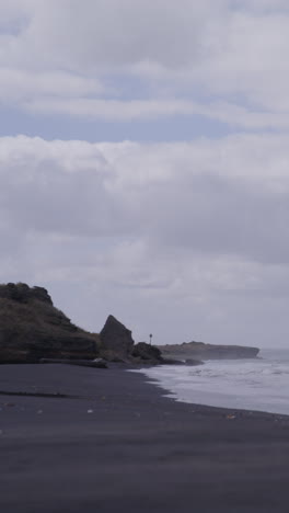 black sand beach landscape