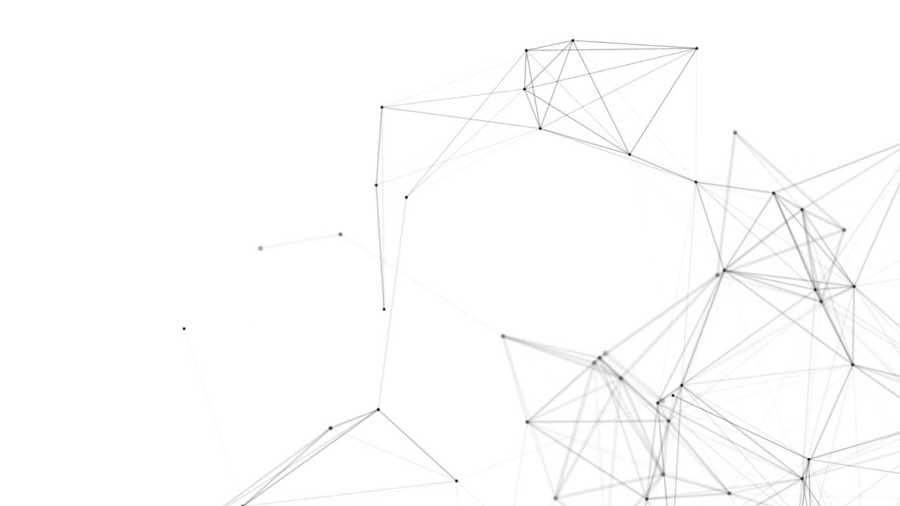 Plexus fantasy abstract technology. Abstract geometric background with moving lines, dots and triangles. Science. Medicine and technology. Loop animations