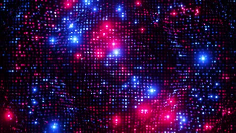 Multicolored cubes pulsating to the beat of the music. Infinitely looped animation.