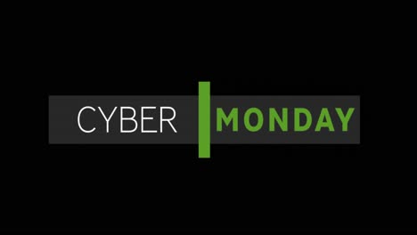 Texto-Blanco-Y-Verde-Del-Cyber-Monday-Que-Aparece-En-Una-Pantalla-Negra.