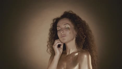 golden woman portrait