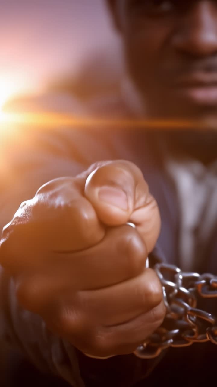Un Viaggio di Liberazione: La Transizione dalle Catene alla Libertà Catturata in Due Fotogrammi di Potenziamento Trasformativo e Forza Contro l'Oppressione