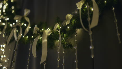 holiday ornaments on a christmas tree in a spectacular close-up