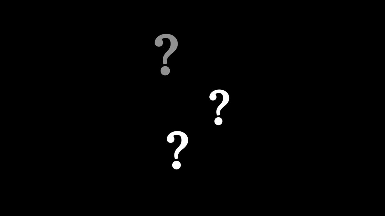 Animation of white question mark.