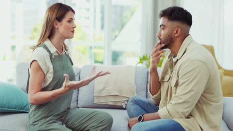 couple, fighting or arguing about divorce