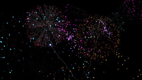 cuenta atrás hasta la medianoche con fuegos artificiales explotando