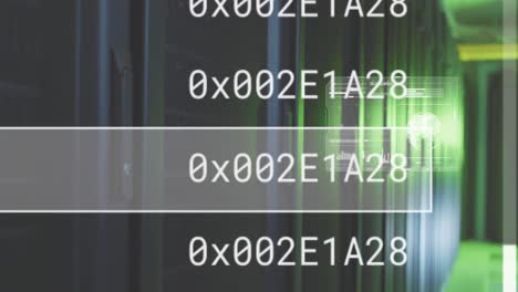 animación de datos en pantallas y contraseñas a través de servidores
