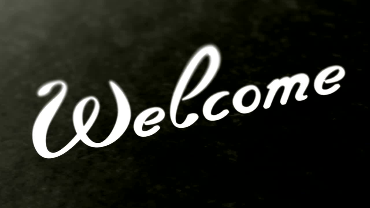 "добро пожаловать" на странице. запись в цикле имеет разрешение 4k.