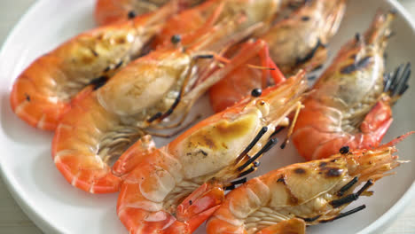 grilled river prawns or shrimps - seafood style