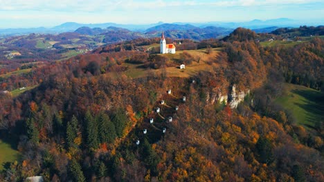 aerial 4k drone footage shows the church of st