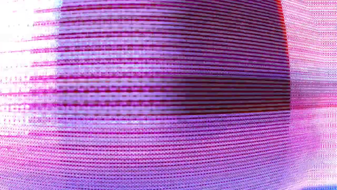 Abstract Digital Glitch Effect with Purple and Pink Scan Lines