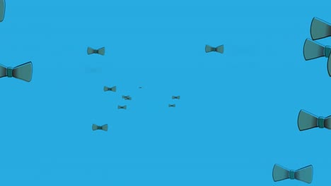 animación de pajaritas flotando sobre un fondo azul