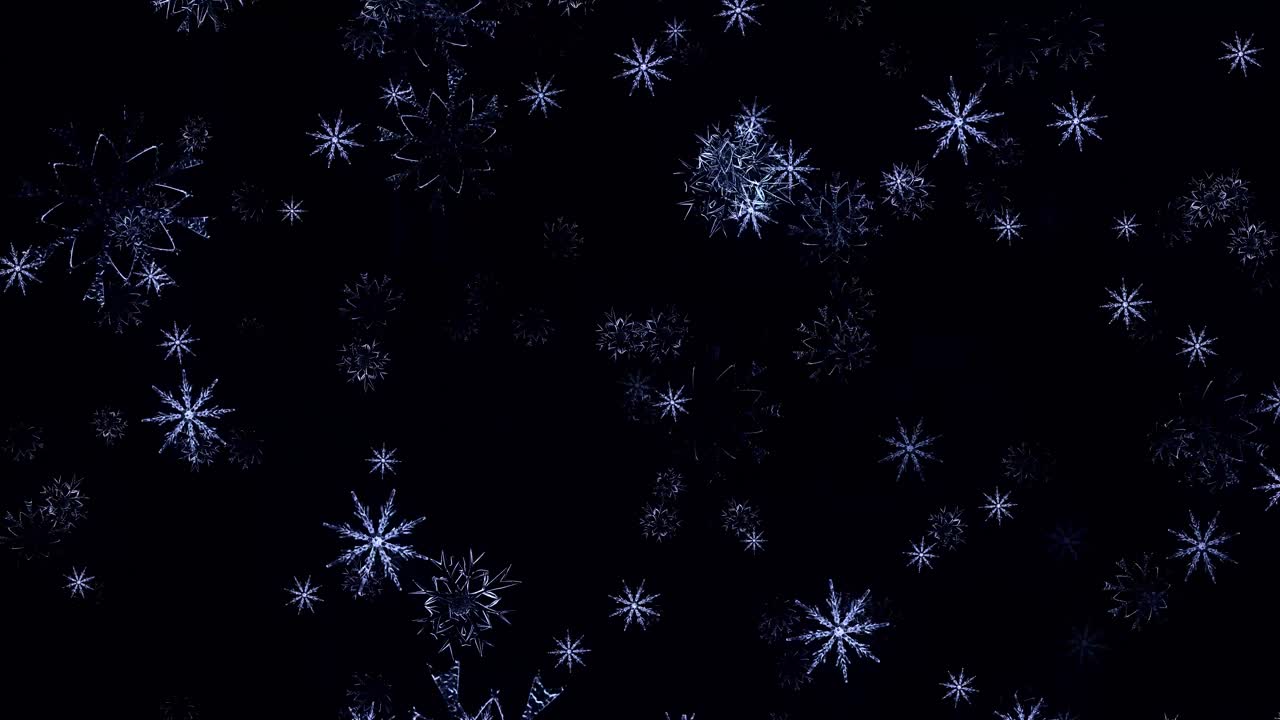 Snøflak på svart bakgrunn
