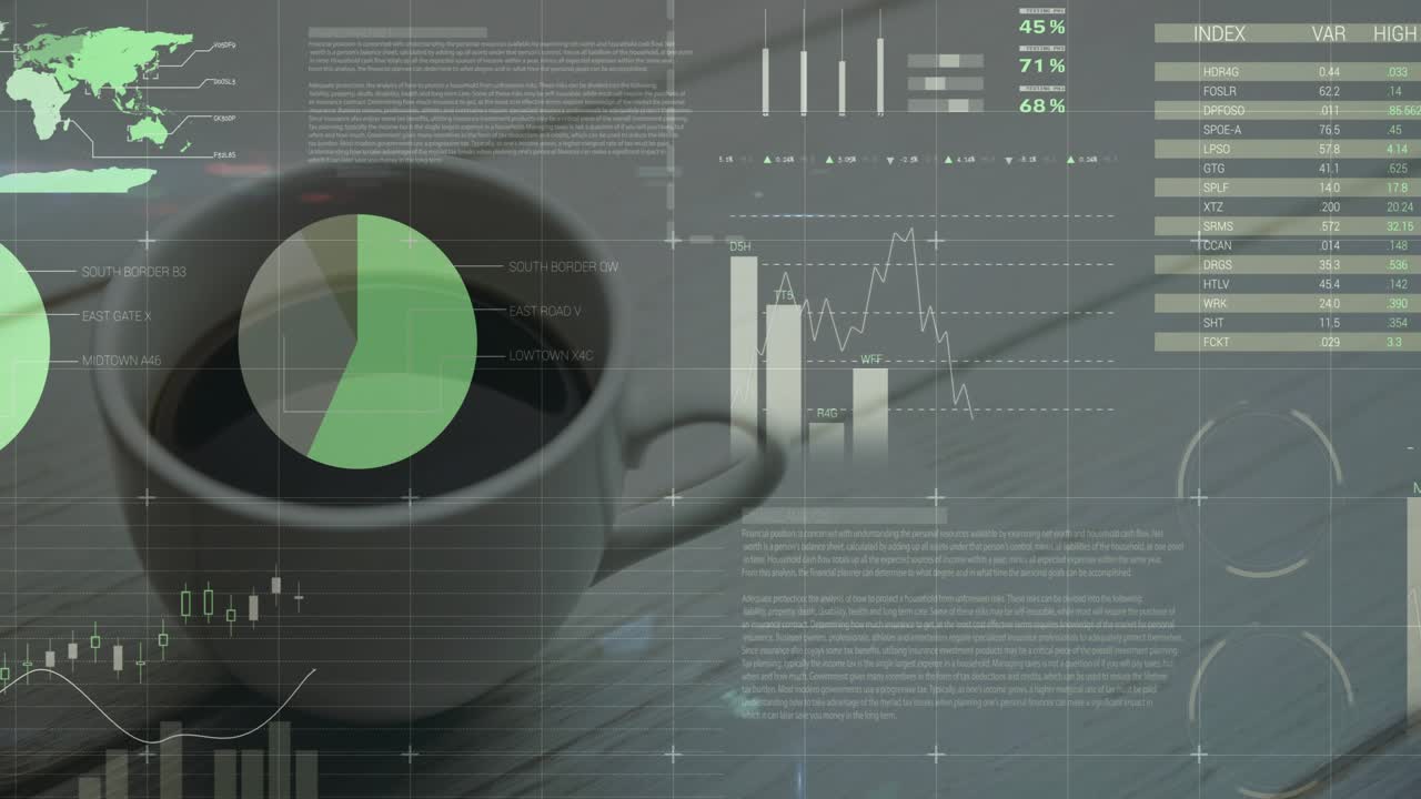 On start HUD visuals sliding, fading and updating around static cup for data visualization