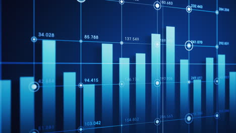 gráfico estadístico con el concepto de finanzas empresariales, renderización en 3d.