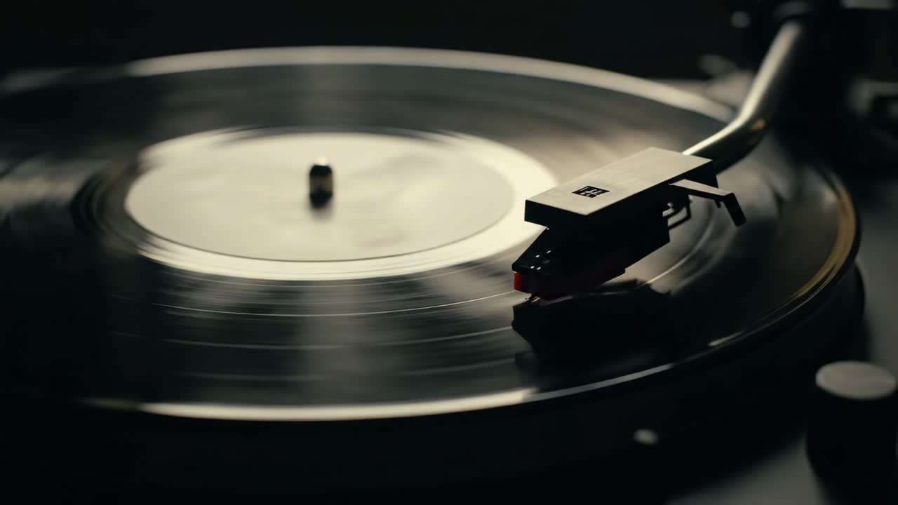 A turntable playing a vinyl record