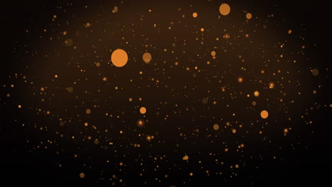 animación de cálidas manchas naranjas brillantes flotando sobre un fondo marrón