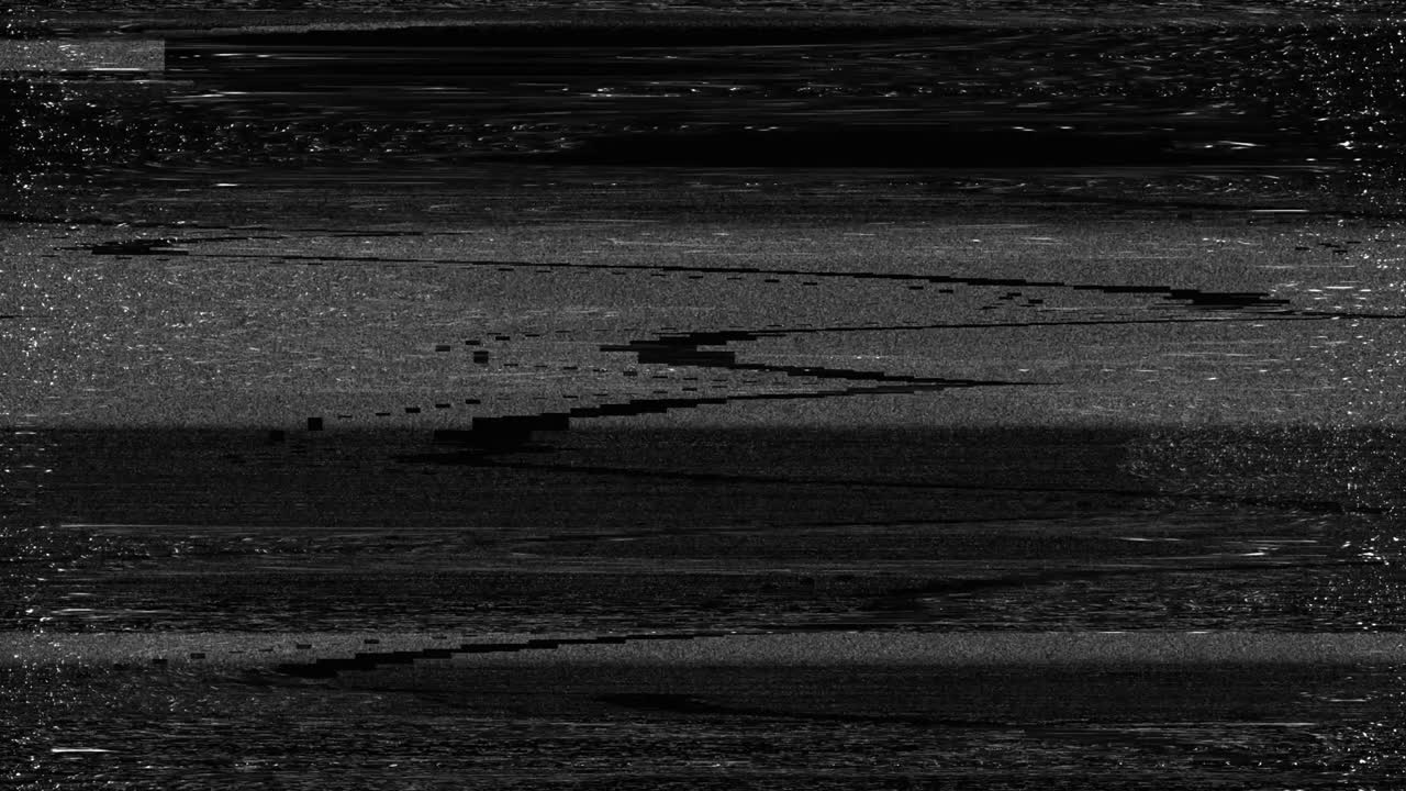 Black And White Loop Animation of digital glitched abstract texture TV signal glitch error.