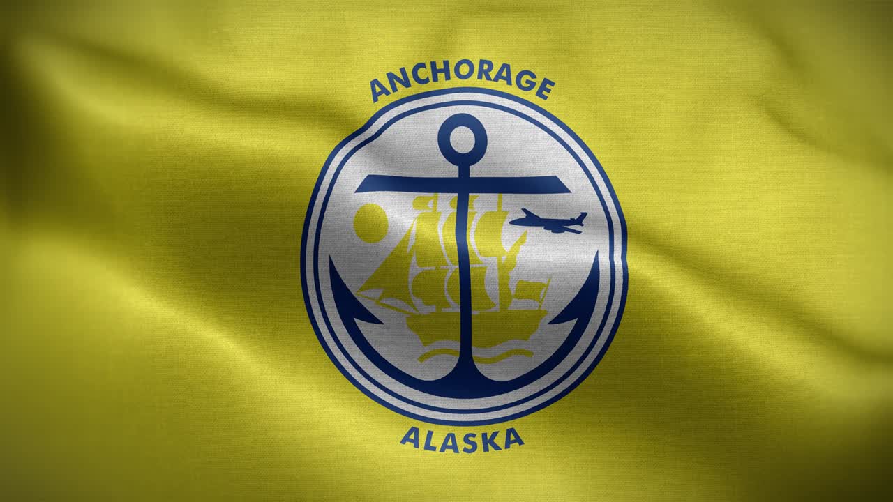 el anclaje bandera de alaska bucle de fondo 4k