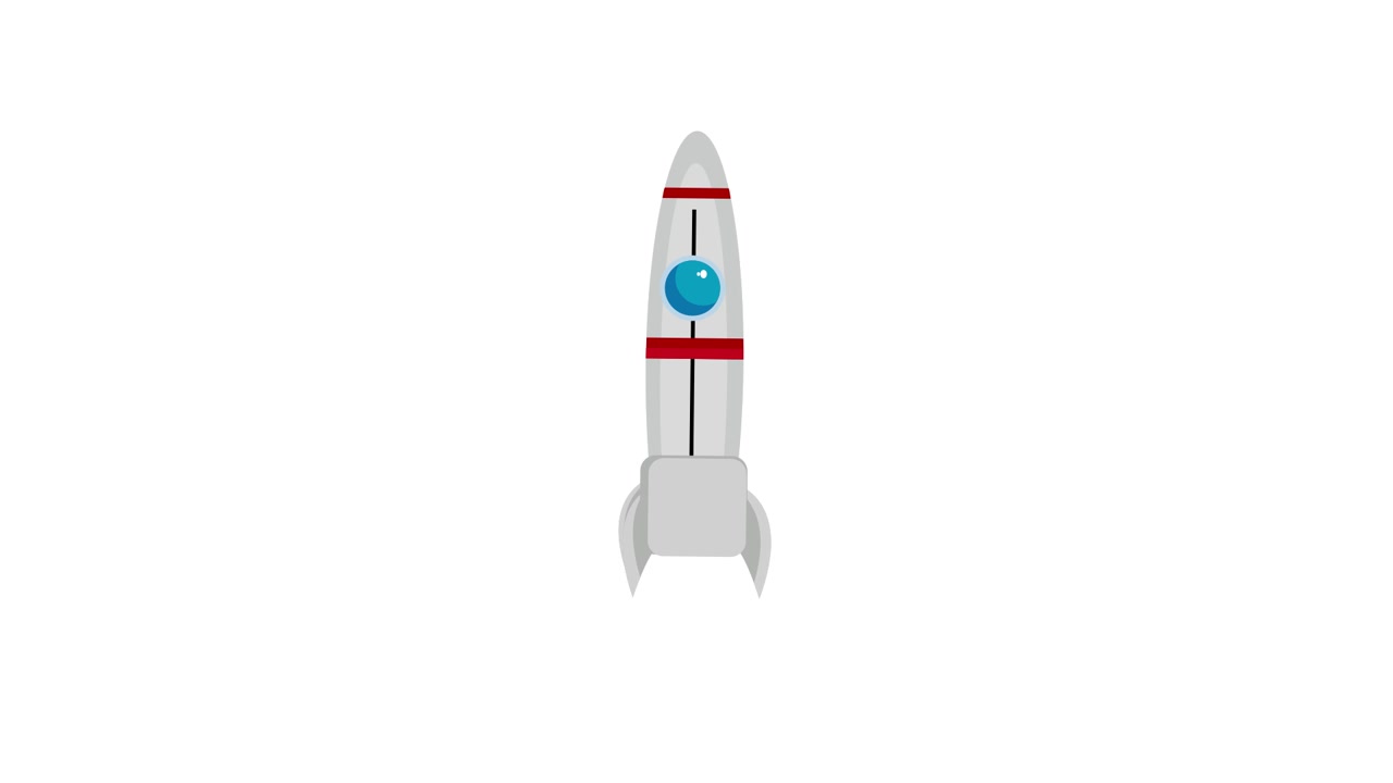 Simple Cartoon Rocket Launch Animation