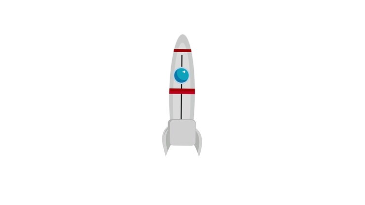 Simple Cartoon Rocket Launch Animation