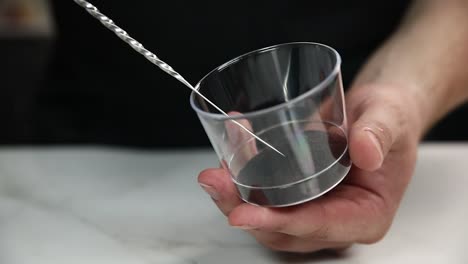 preparing a cocktail