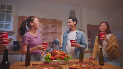 friends enjoying a casual dinner party